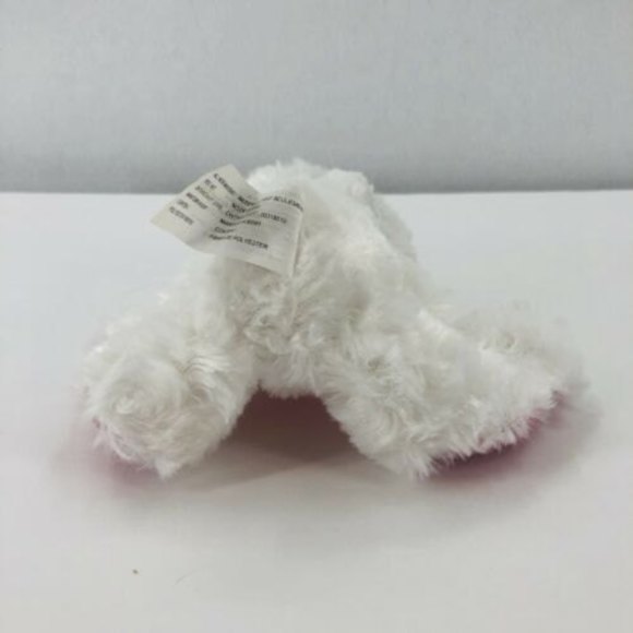 Greenbrier White Plush Bunny Rabbit Pink Sparkle Ears Paws Stuffed Animal Toy 8" - Picture 6 of 9